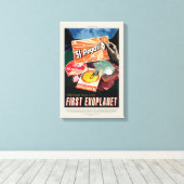 Sci-Fi Travel Ad, Planet 51 Pegasi B Canvas Afdruk (Insitu (Houten vloer))