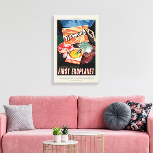 Sci-Fi Travel Ad, Planet 51 Pegasi B Canvas Afdruk (Insitu (Woonkamer))