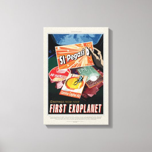 Sci-Fi Travel Ad, Planet 51 Pegasi B Canvas Afdruk (Voorkant)