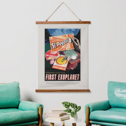 Sci-Fi Travel Ad, Planet 51 Pegasi B Hangend Wandkleed (Woonkamer)
