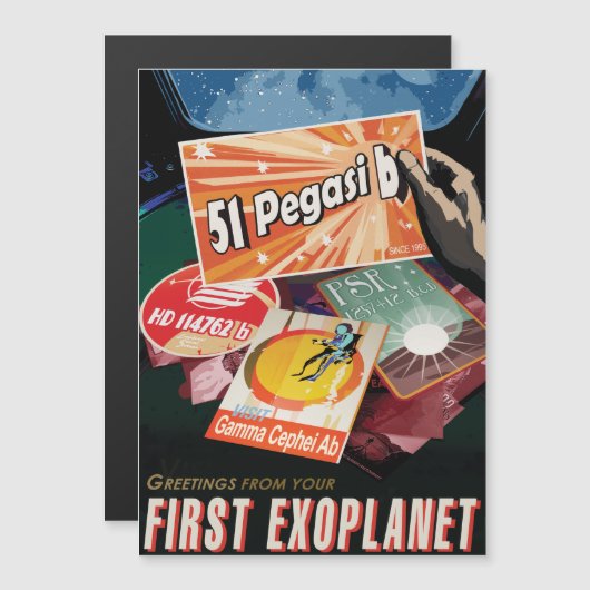 Sci-Fi Travel Ad, Planet 51 Pegasi b Magnetische Uitnodiging (Voorkant / Achterkant)