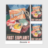 Sci-Fi Travel Ad, Planet 51 Pegasi b Sticker (Vel)