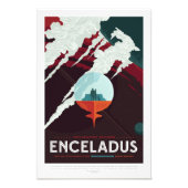 Sci-Fi Travel Ad, Planet Enceladus Foto Afdruk (Voorkant)