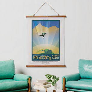 Sci-Fi Travel Ad, Planet HD 40307g Hangend Wandkleed
