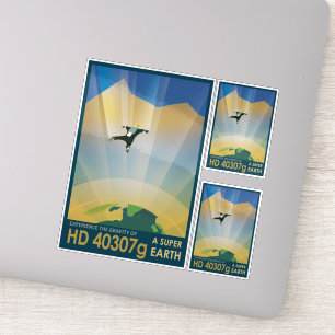 Sci-Fi Travel Ad, Planet HD 40307g Sticker
