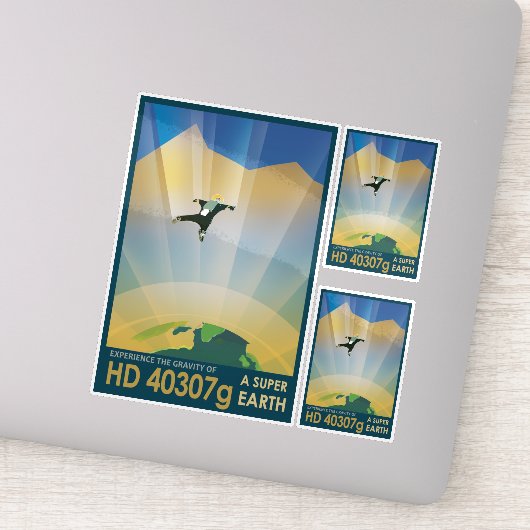 Sci-Fi Travel Ad, Planet HD 40307g Sticker (Detail)