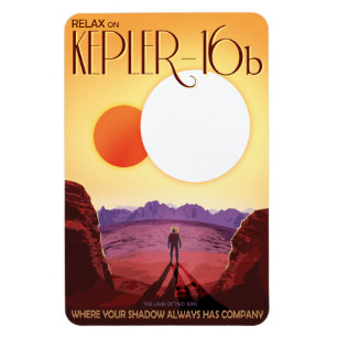Sci-Fi Travel Ad, Planet Kepler-16b Magneet