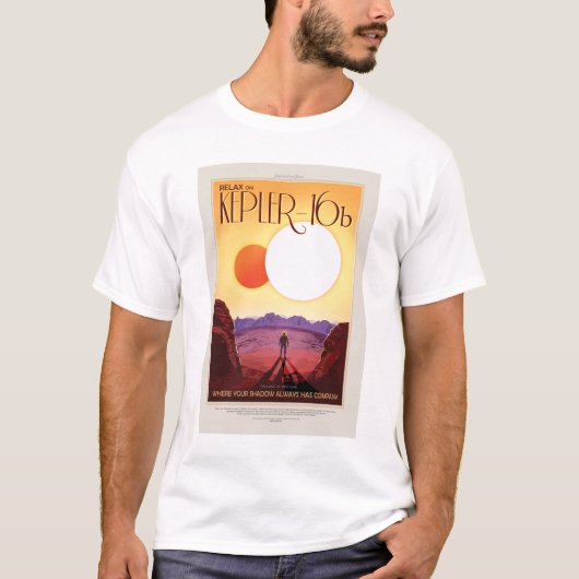 Sci-Fi Travel Ad, Planet Kepler-16b T-shirt (Voorkant)