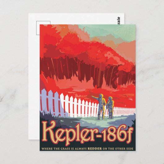 Sci-Fi Travel Ad, Planet Kepler-186f Briefkaart (Voorkant / Achterkant)