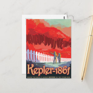 Sci-Fi Travel Ad, Planet Kepler-186f Briefkaart