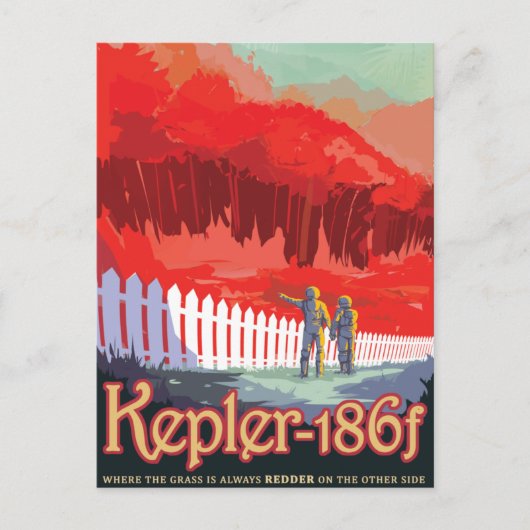 Sci-Fi Travel Ad, Planet Kepler-186f Briefkaart (Voorkant)