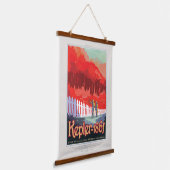 Sci-Fi Travel Ad, Planet Kepler-186f Hangend Wandkleed (Gebogen)