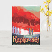 Sci-Fi Travel Ad, Planet Kepler-186f Kaart (Gele Bloem)