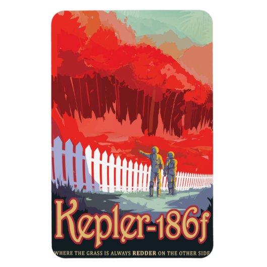 Sci-Fi Travel Ad, Planet Kepler-186f Magneet (Verticaal)