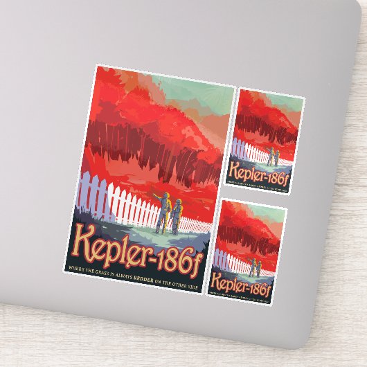 Sci-Fi Travel Ad, Planet Kepler-186f Sticker (Detail)
