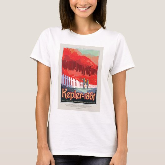 Sci-Fi Travel Ad, Planet Kepler-186f T-shirt (Voorkant)