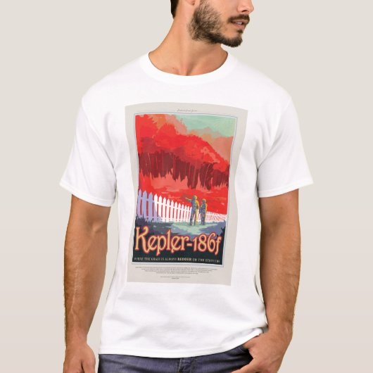 Sci-Fi Travel Ad, Planet Kepler-186f T-shirt (Voorkant)