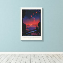 Sci-Fi Travel Ad, Planet Trapist-1e Canvas Afdruk