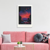 Sci-Fi Travel Ad, Planet Trapist-1e Canvas Afdruk (Insitu (Woonkamer))