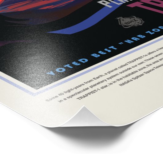 Sci-Fi Travel Ad, Planet Trapist-1e Foto Afdruk (Hoek)