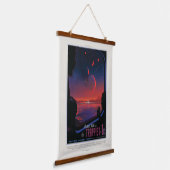 Sci-Fi Travel Ad, Planet Trapist-1e Hangend Wandkleed (Gebogen)