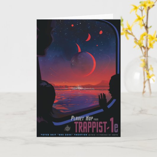 Sci-Fi Travel Ad, Planet Trapist-1e Kaart (Gele Bloem)