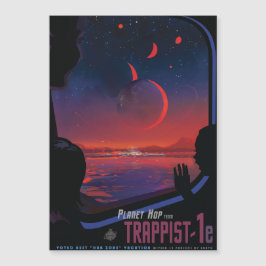 Sci-Fi Travel Ad, Planet Trapist-1e Magnetische Uitnodiging