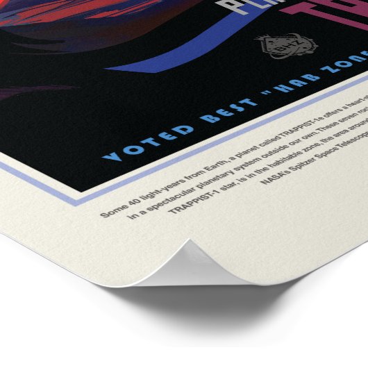 Sci-Fi Travel Ad, Planet Trapist-1e Poster (Hoek)