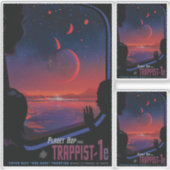 Sci-Fi Travel Ad, Planet Trapist-1e Sticker (Voorkant)