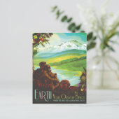 Sci-Fi Travel en Planet Earth Briefkaart (Staand voorkant)