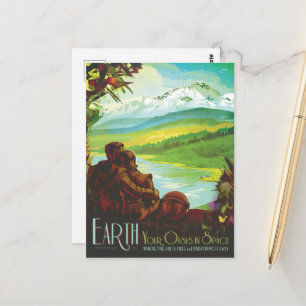 Sci-Fi Travel en Planet Earth Briefkaart