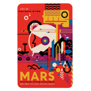 Sci-Fi Travel en Planet Mars Magneet