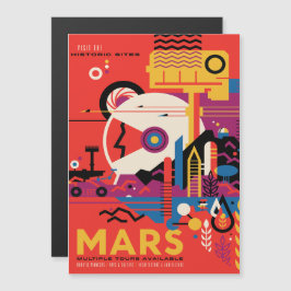 Sci-Fi Travel en Planet Mars Magnetische Uitnodiging