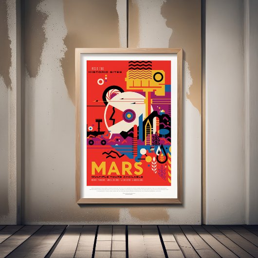 Sci-Fi Travel en Planet Mars Poster