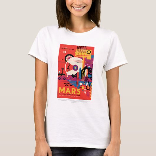 Sci-Fi Travel en Planet Mars T-shirt (Voorkant)