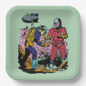 Sci-Fi Verjaardagsfeestje Ruimtetijd Science Ficti Papieren Bordje (Voorkant)