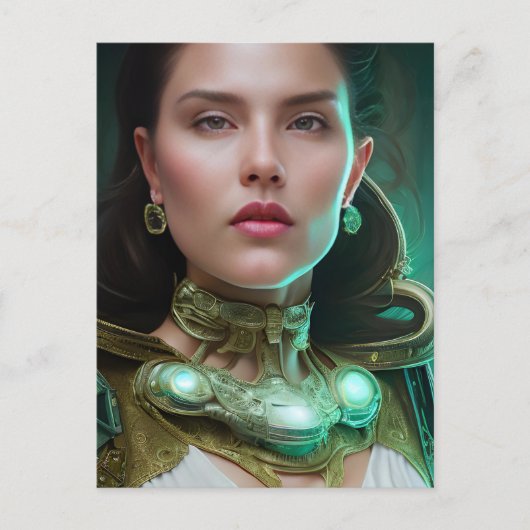 Sci-fi Vrouw Briefkaart (Voorkant)