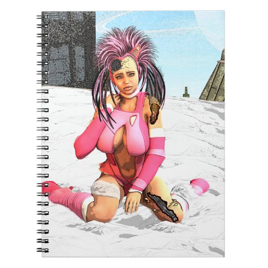 Sci Fi Vrouw Cyborg Notitieboek (Voorkant)
