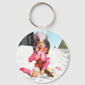 Sci Fi Vrouw Cyborg Sleutelhanger (Voorkant)