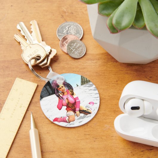 Sci Fi Vrouw Cyborg Sleutelhanger (Bureau)