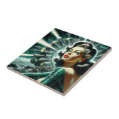  Sci-fi Vrouw Illustratie Tegeltje (Zijkant)