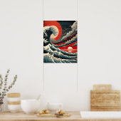 Sci-Fi Wave – Japanse Ukiyo-e stijl afdrukken Poster (Keuken)