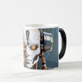 Sci-Fi Witte Goud Android Deus Ex Machina Magische Mok (Voorkant rechts)