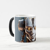 Sci-Fi Witte Goud Android Deus Ex Machina Magische Mok (Voorkant links)