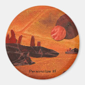 Sci-Fi "Zeeen of Fire" dubbele zon, lava zeeen wer Magneet (Voorkant)