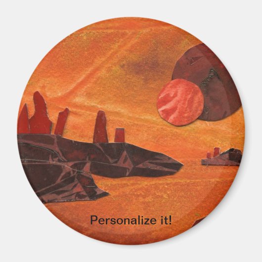 Sci-Fi "Zeeen of Fire" dubbele zon, lava zeeen wer Magneet (Voorkant)