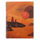 Sci-Fi "Zeeen of Fire" dubbele zon, lava zeeen wer Notitieboek (Voorkant)