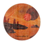 Sci-Fi "Zeeen of Fire" dubbele zon, lava zeeen wer Snijplank (Voorkant)