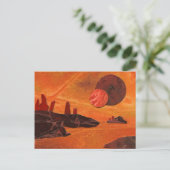 Sci-Fi "Zeeen of Fire" dubbele zonnen, lava zeeen Briefkaart (Staand voorkant)