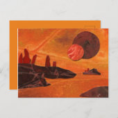 Sci-Fi "Zeeen of Fire" dubbele zonnen, lava zeeen Briefkaart (Voorkant / Achterkant)